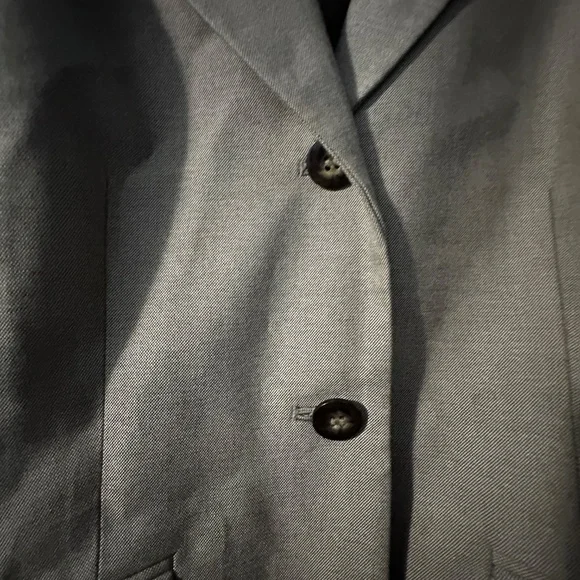 AK Anne Klein Taupe Blazer Jacket Size 8 Belted Stretch Workwear - Picture 4 of 5